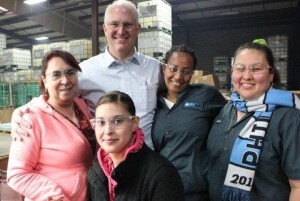 Employees at metal plating company